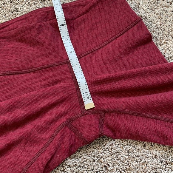 Lululemon Wunder Under Full Length Mid Rise Red Woven Pattern - Picture 3 of 8